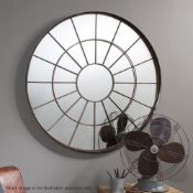 1 x 'Battersea' Large Industrial-style Mirror Framed In Metal With A Bronze Finish - Dimensions: