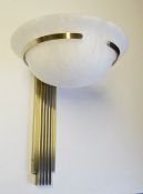 1 x CHELSOM Art Deco Wall Light Fitting Featuring An Alabaster Glass Shade And Antique Brass