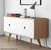 1 x 'Brigitte' Designer 1.6 Metre Sideboard Dresser Featuring Butterfly Doors And Internal