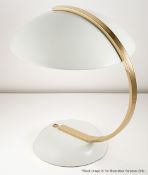 1 x CHELSOM Round Retro-style LED Desk Lamp In A Cream & Gold Finish - Unused Boxed Stock -