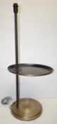 1 x CHELSOM Freestanding Floor Lamp With Oval Table, In A Brass And Black Finish