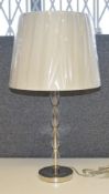 1 x CHELSOM Luxury Desk Lamp With A Chromed Metal And Glass Base With A Woven Fabric Covered Shade -