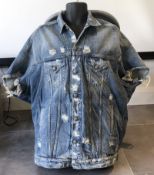 1 x Men's Genuine 'R13' Denim Sleeveless Jacket - Size (EU/UK): M/M - Preowned - Ref: JS199 - NO VAT
