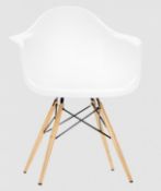 A Set Of 6 x 'Eiffel' Eames-Style Dining Chairs in White - Includes Classic Design With Deep