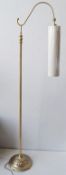 1 x CHELSOM Ornate Bridge-Arm Floor Lamp With Angle Adjustable Head, Ornate Base And Silk Shade