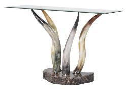 1 x Horn Console Hall Table - Features Painted Carved Horn Legs - RRP £955 - NO VAT ON THE HAMMER!