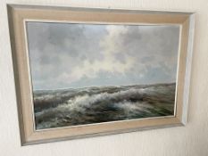 1 x Original Framed Painting Of The Sea - Dimensions: 106 x 76cm - From An Exclusive Property In