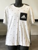 1 x Men's Genuine Adidas T-Shirt In White With Black Pocket - Size (EU/UK): L/L - Preowned - Ref: