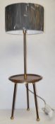 1 x CHELSOM Freestanding Lamp With Table And A Black Shade - Unused Boxed Stock - Dimensions: H143cm