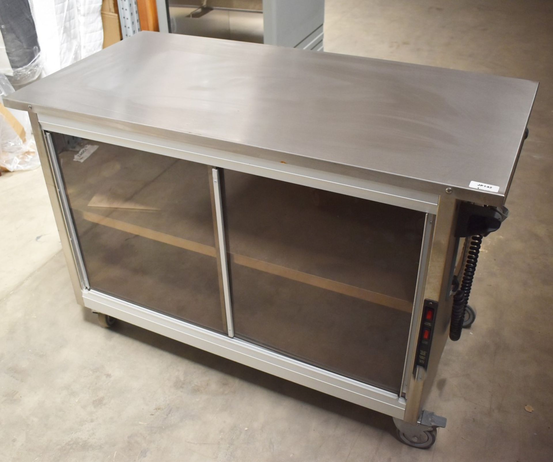 1 x Grundy Maid Mobile Food Warming Unit With Stainless Steel Top and Smoked Glass Doors - Ref JP142 - Image 8 of 16