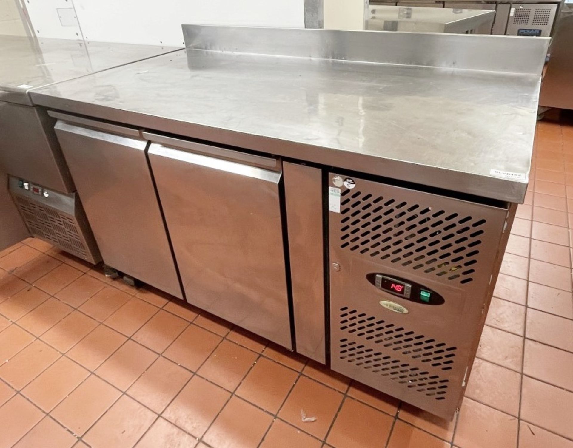 1 x Interlevin Two Door Commercial Refrigerated Prep Counter With Stainless Steel Exterior - Ref: - Image 2 of 5