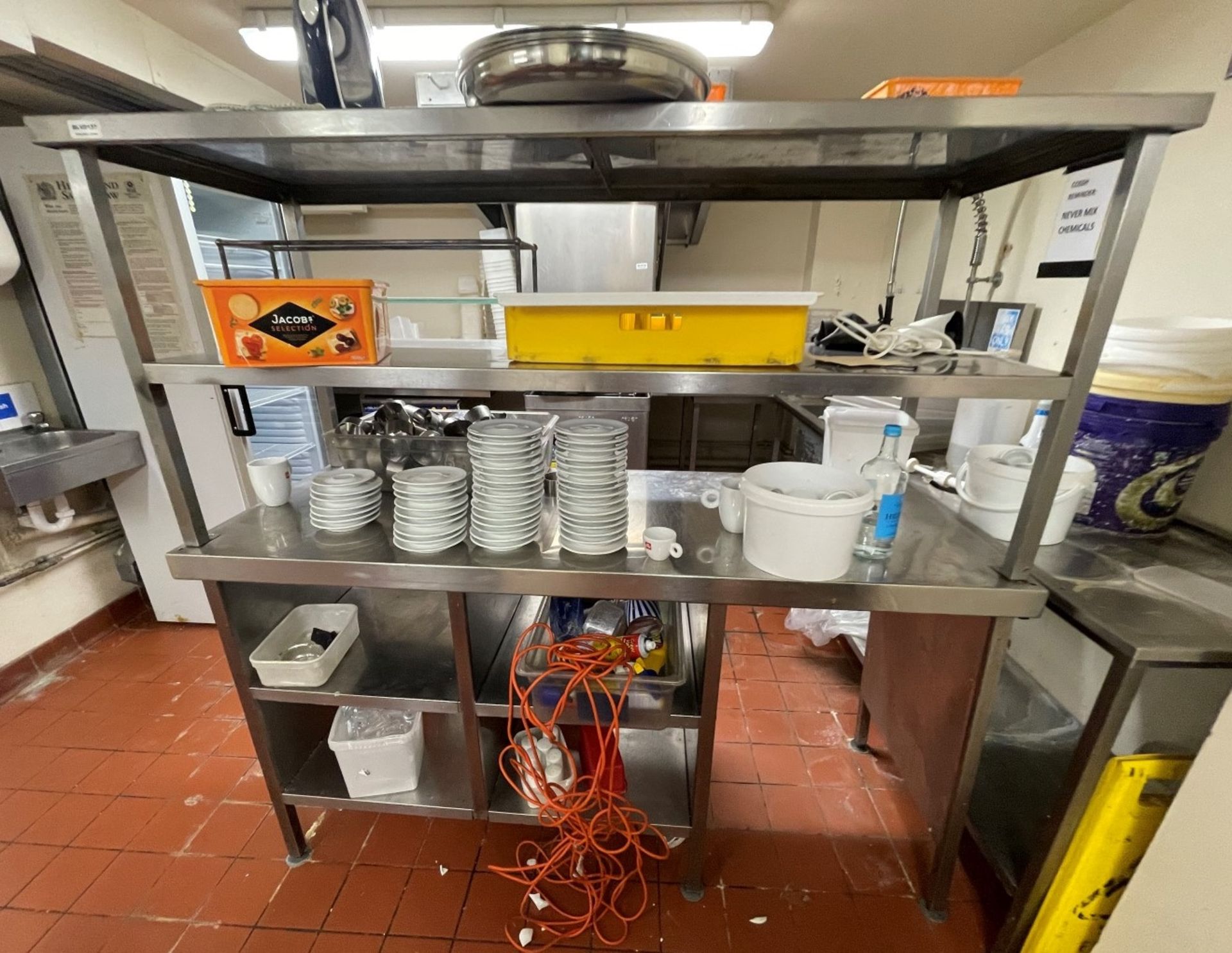 1 x Stainless Steel Passthrough Prep Bench For Commercial Kitchens - Dimensions: H160 x W160 x D60 - Image 3 of 3