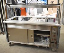 1 x Grundy Commercial Carvery Unit With Twin Ceran Hot Plates, Overhead Warmer and Plate Warmer