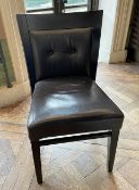 10 x Leather Upholstered Bistro Wooden Dining Chairs - Ref: BLVD106 - CL649 - Location: London W8