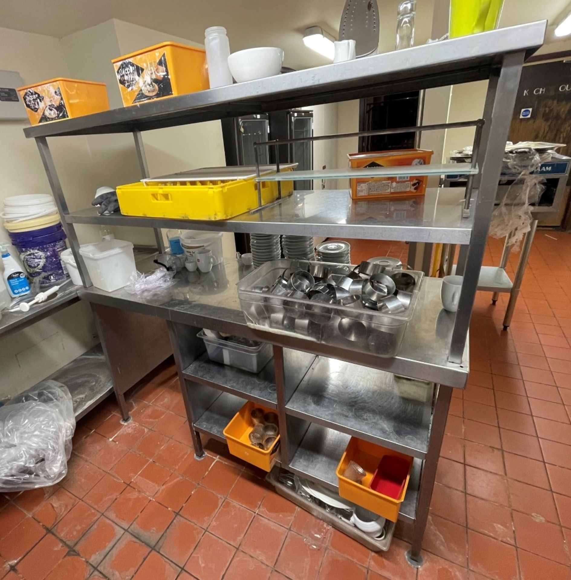 1 x Stainless Steel Passthrough Prep Bench For Commercial Kitchens - Dimensions: H160 x W160 x D60 - Image 2 of 3