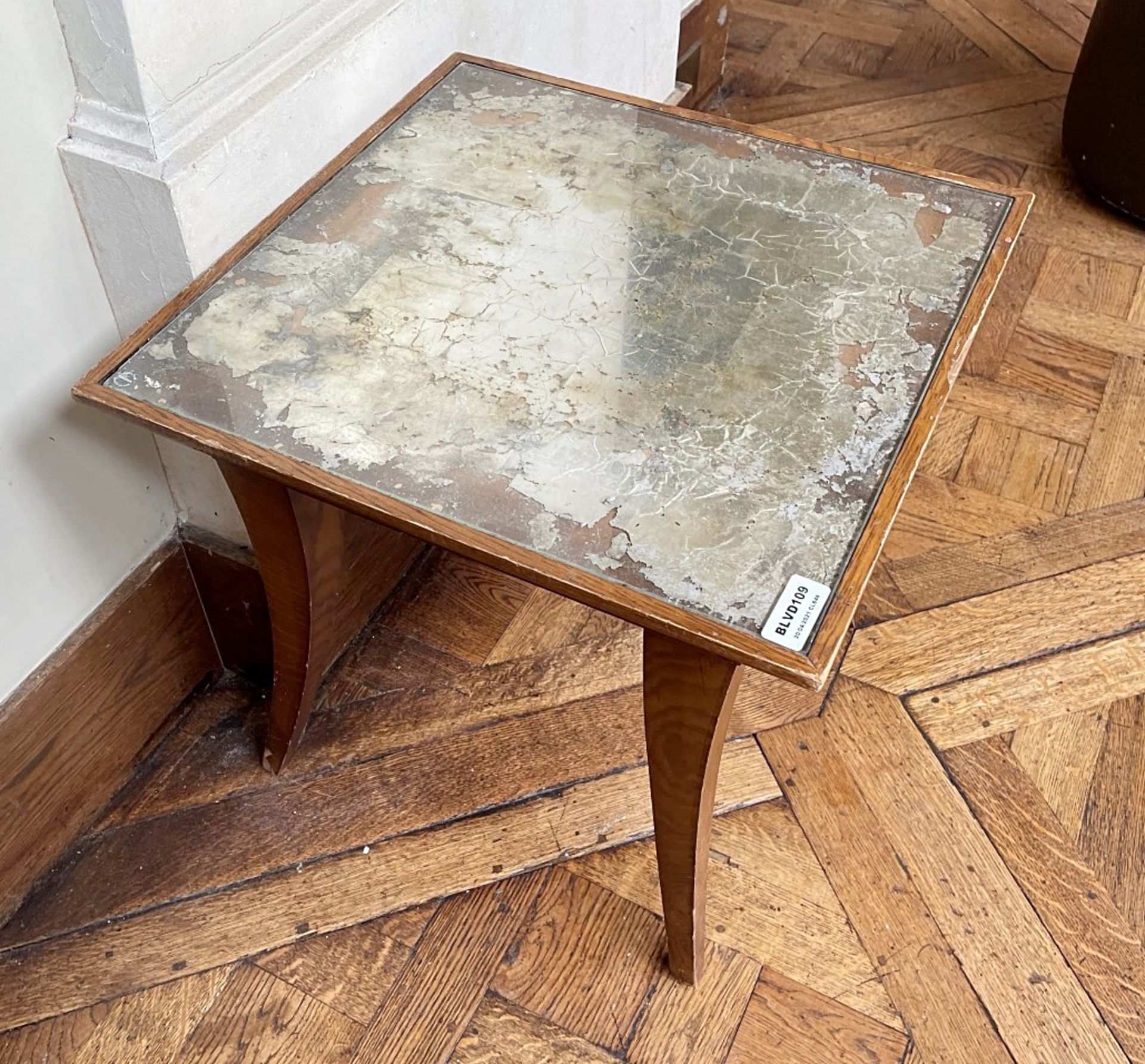 1 x Small Vintage Square Table With A Distressed Mirrored Top - Ref: BLVD109 - CL649 - Location:
