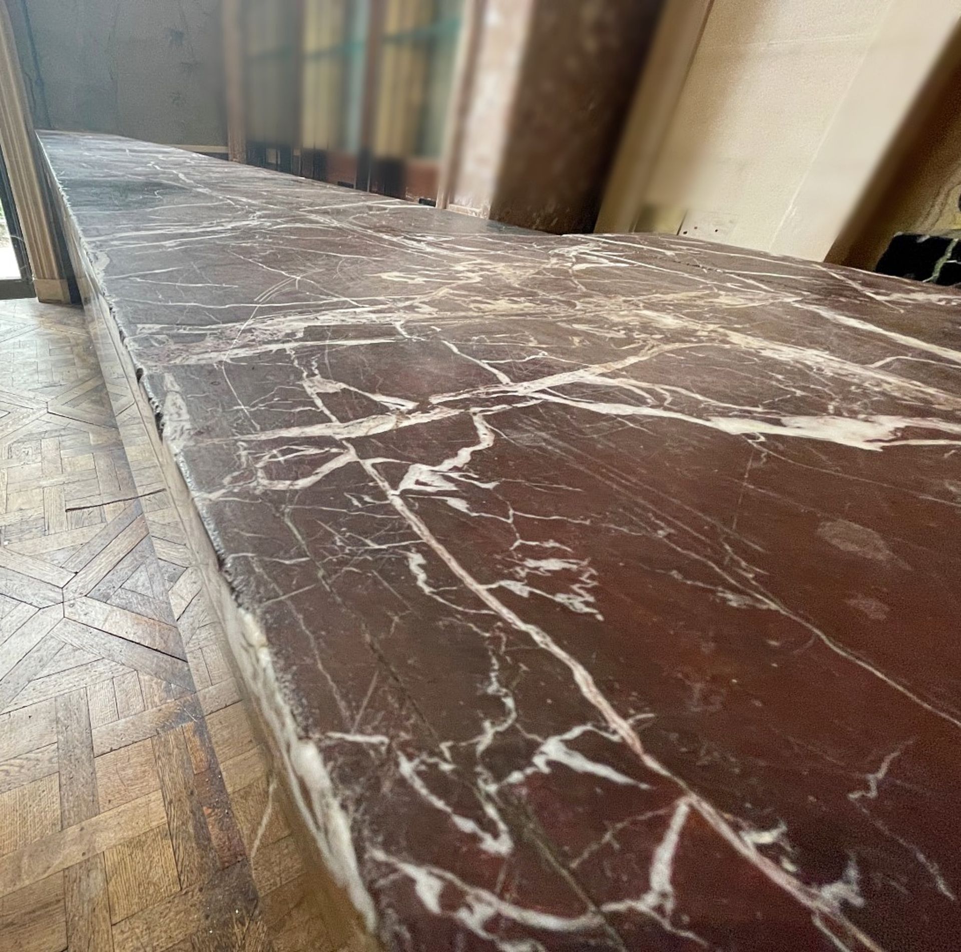 1 x Marble Topped 4.6 Metre Long Bar Front Counter With Stainless Steel Area - Ref: BLVD101 - - Image 6 of 12