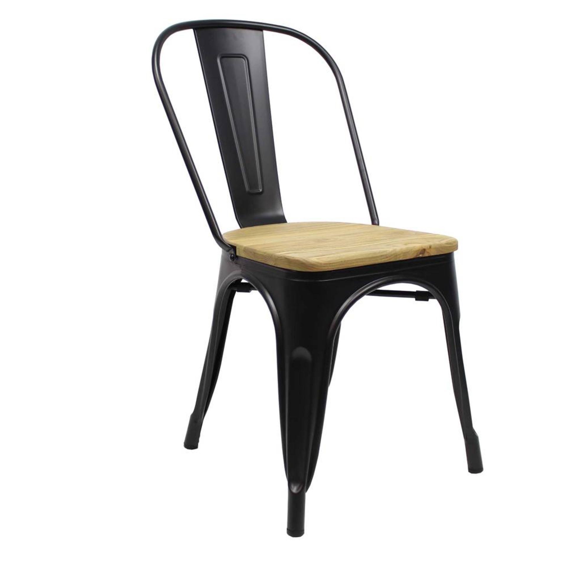 1 x Tolix Industrial Style Outdoor Bistro Table and Chair Set in Black - Includes 1 x Table and 4 - Image 3 of 7