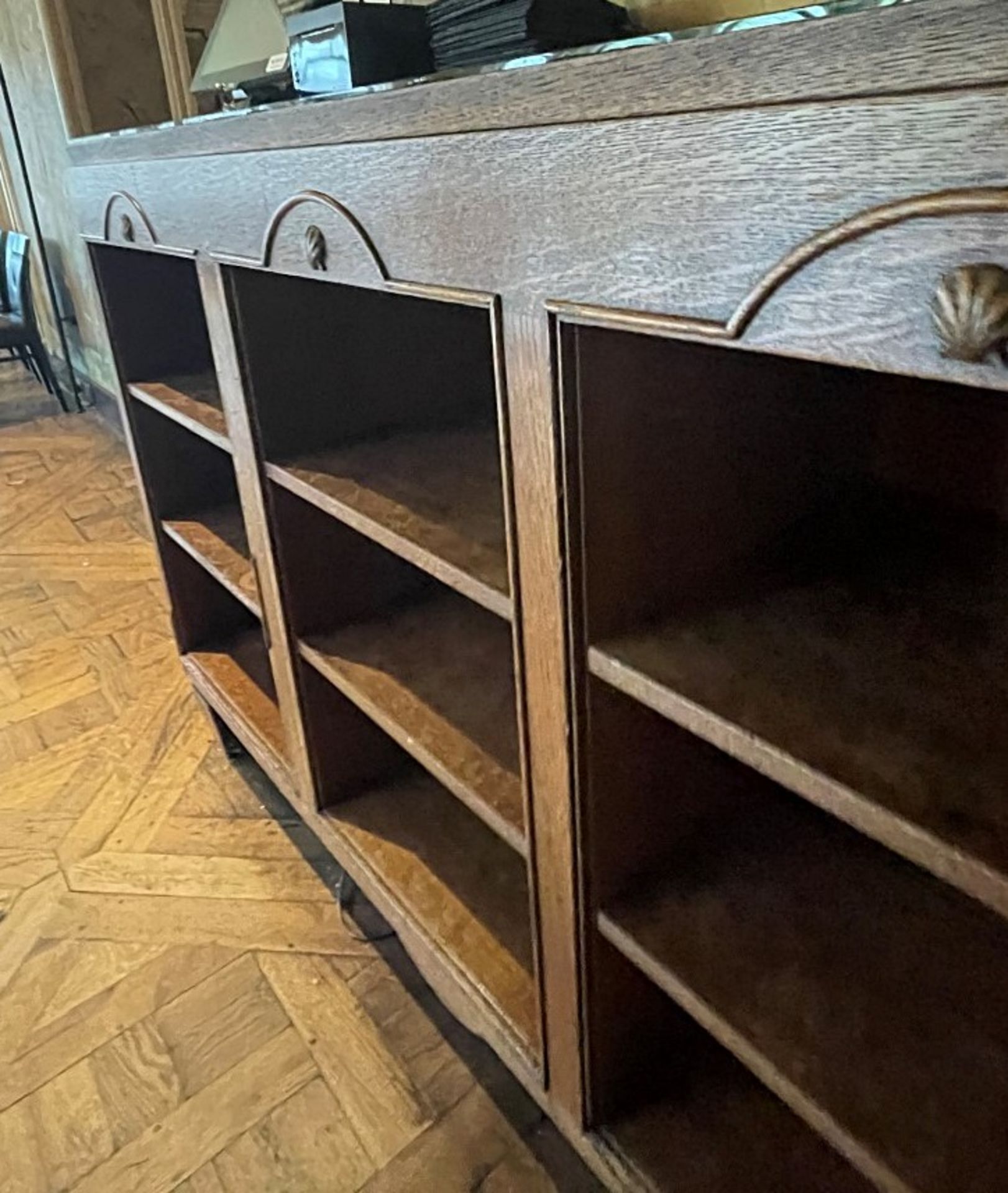 1 x Solid Wood Reception Desk With Storage Shelving - Ref: BLVD123 - CL649 - Location: London W8 * - Image 4 of 4