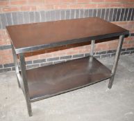 1 x Stainless Steel Prep Table With Undershelf - Dimensions: H85 x W122 x D61 cms - Ref: CCA168