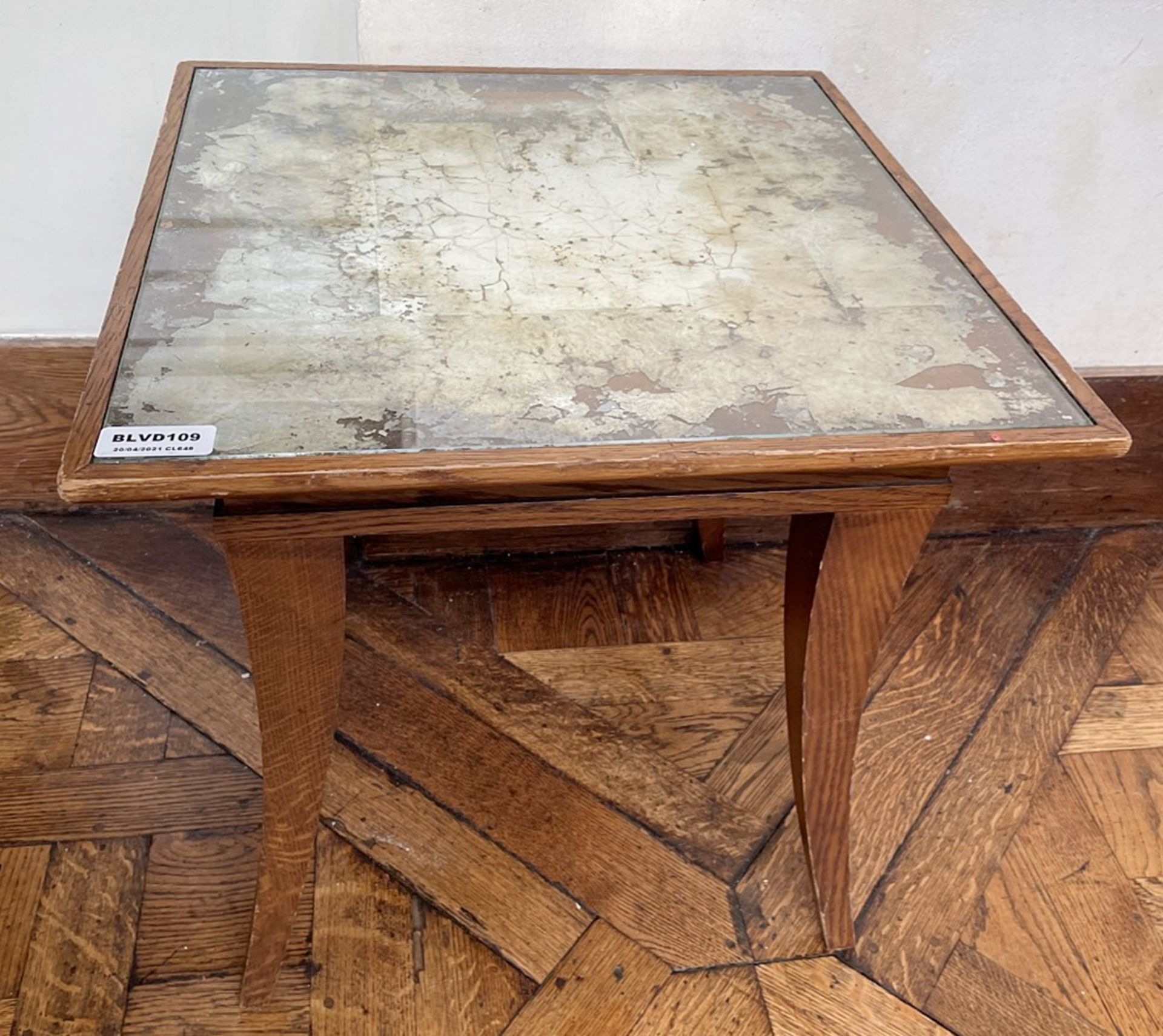 1 x Small Vintage Square Table With A Distressed Mirrored Top - Ref: BLVD109 - CL649 - Location: - Image 3 of 3