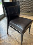 10 x Leather Upholstered Bistro Wooden Dining Chairs - Ref: BLVD106 - CL649 - Location: London W8