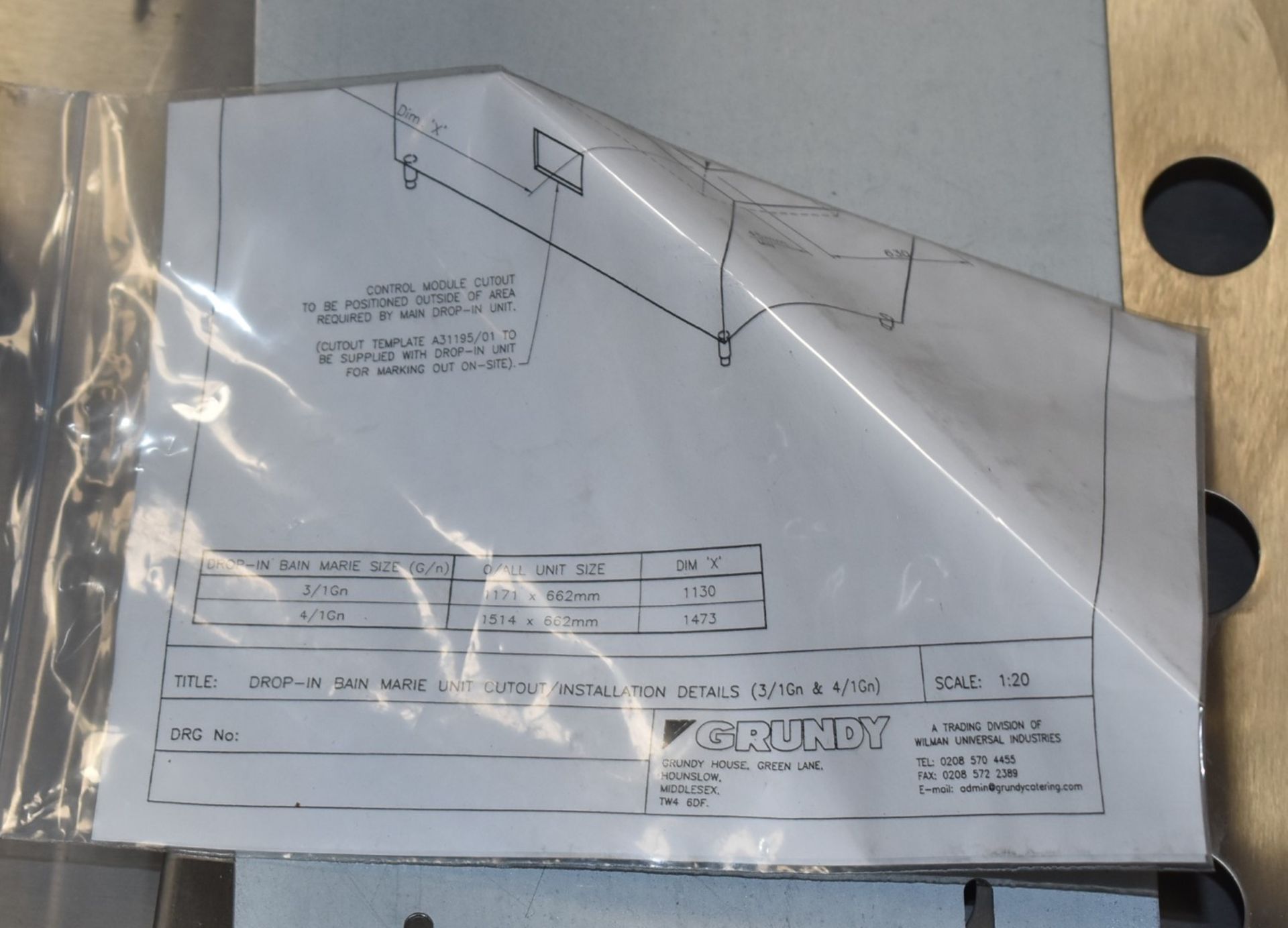 1 x Grundy Drop In Baine Marie Unit With Overhead Warming Light and Control Panel - Model 20003 - Image 9 of 19