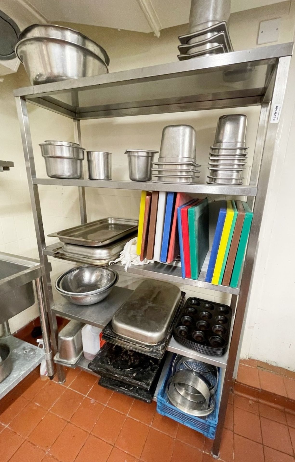 1 x Stainless Steel Commercial Kitchen Shelving Unit - Contents Not Included - Dimensions: H179 x