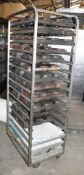 1 x Upright Mobile Baking Rack With Large Amount of Various Baking Trays - Dimensions: H180 x W52