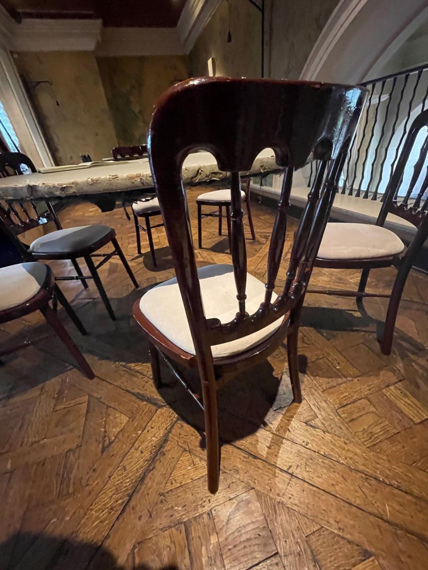 8 x Burgundy Dining Chairs With Upholstered Seats - Ref: BLVD132 - CL649 - Location: London W8 * - Image 2 of 5