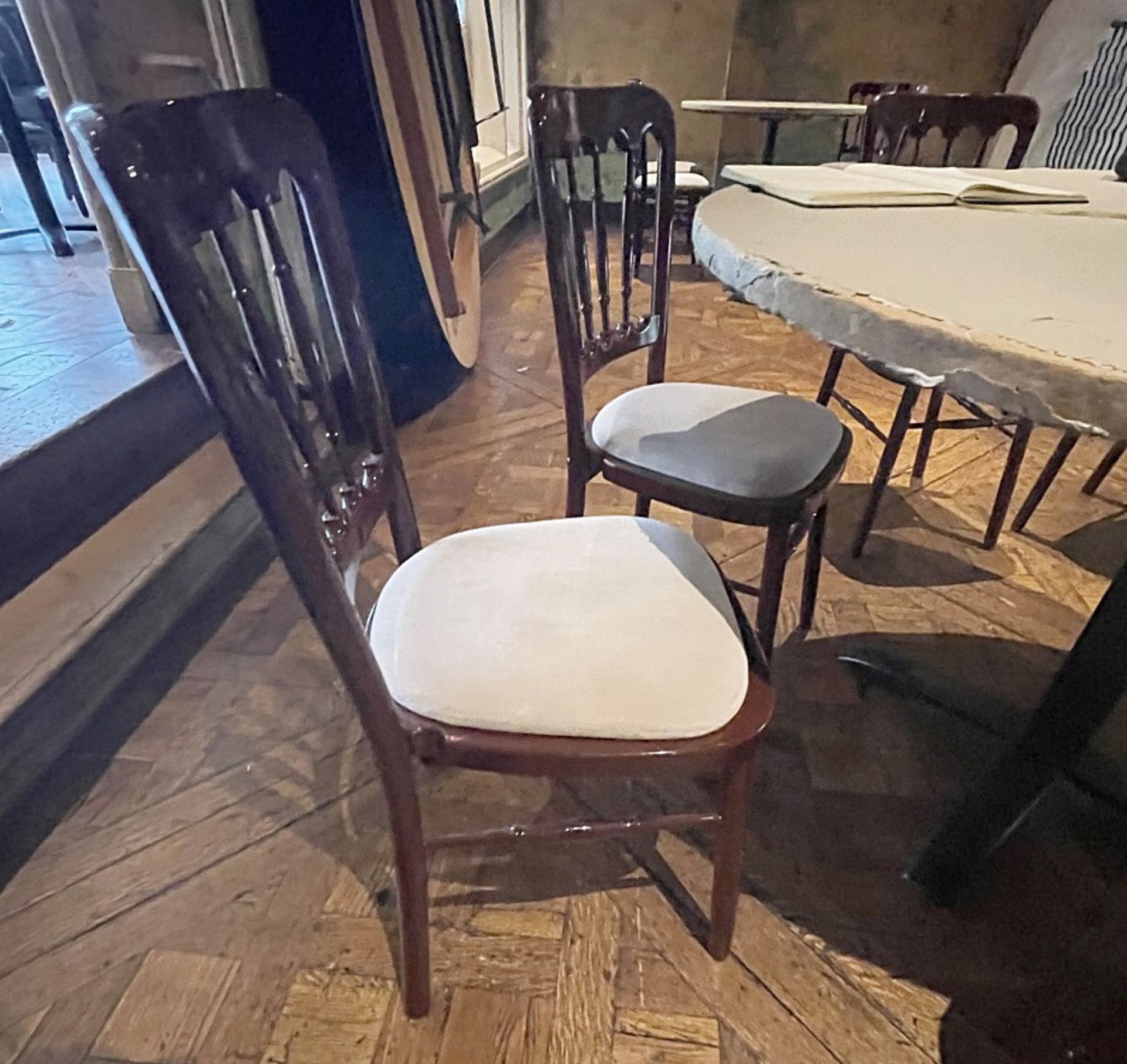 8 x Burgundy Dining Chairs With Upholstered Seats - Ref: BLVD132 - CL649 - Location: London W8 * - Image 5 of 5