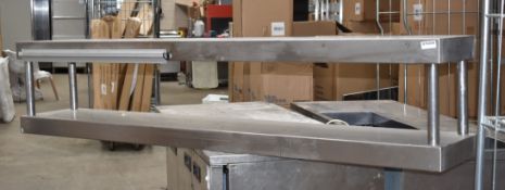 1 x Stainless Gantry Shelf Unit With Ticket Rail - Size H43 x W209 x D35 cms - CL011 - Ref GIT208