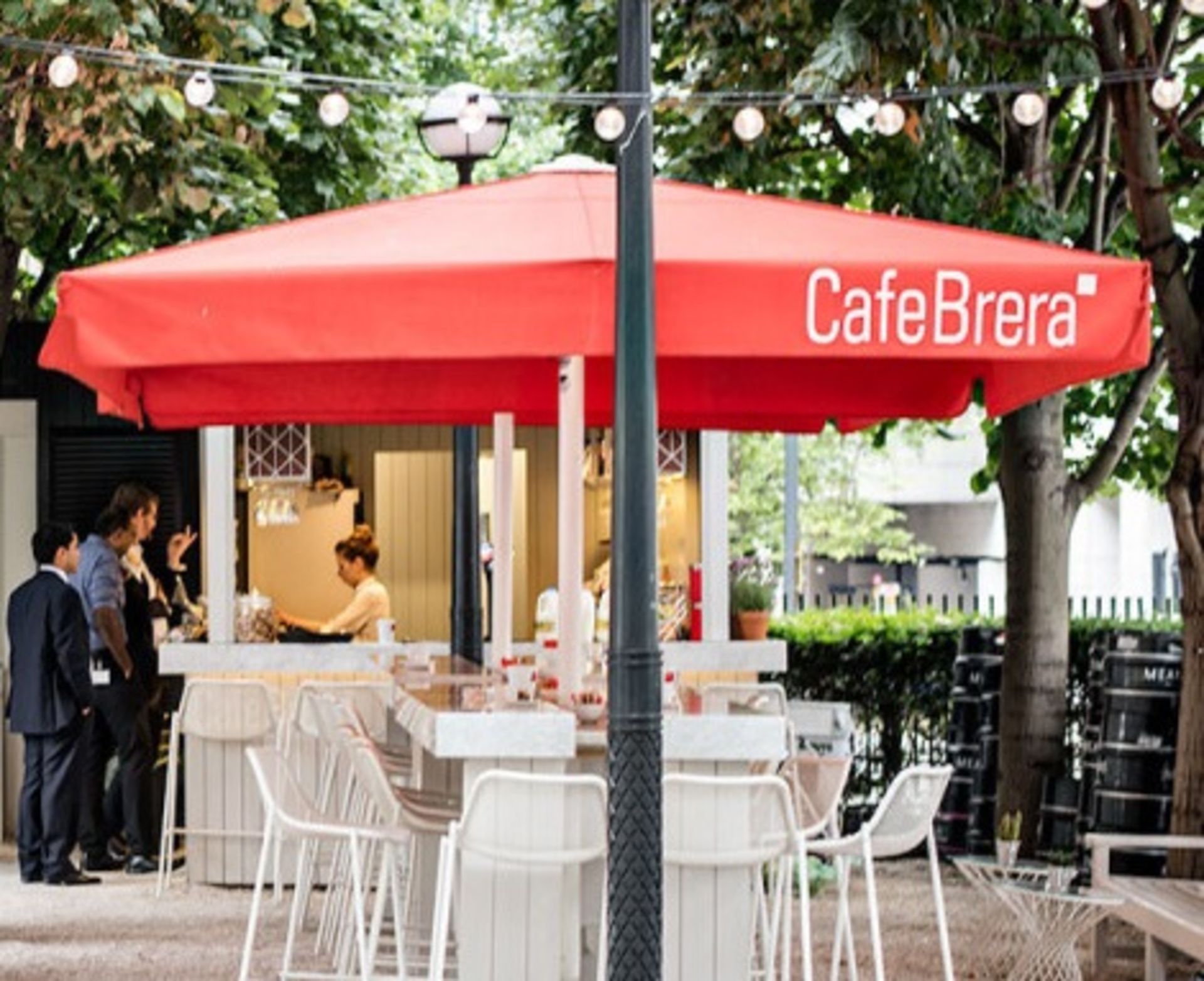 1 x Large Cafe Brera Outdoor Parasol With Heaters - Large Size Suitable For Pubs, Restaurants or