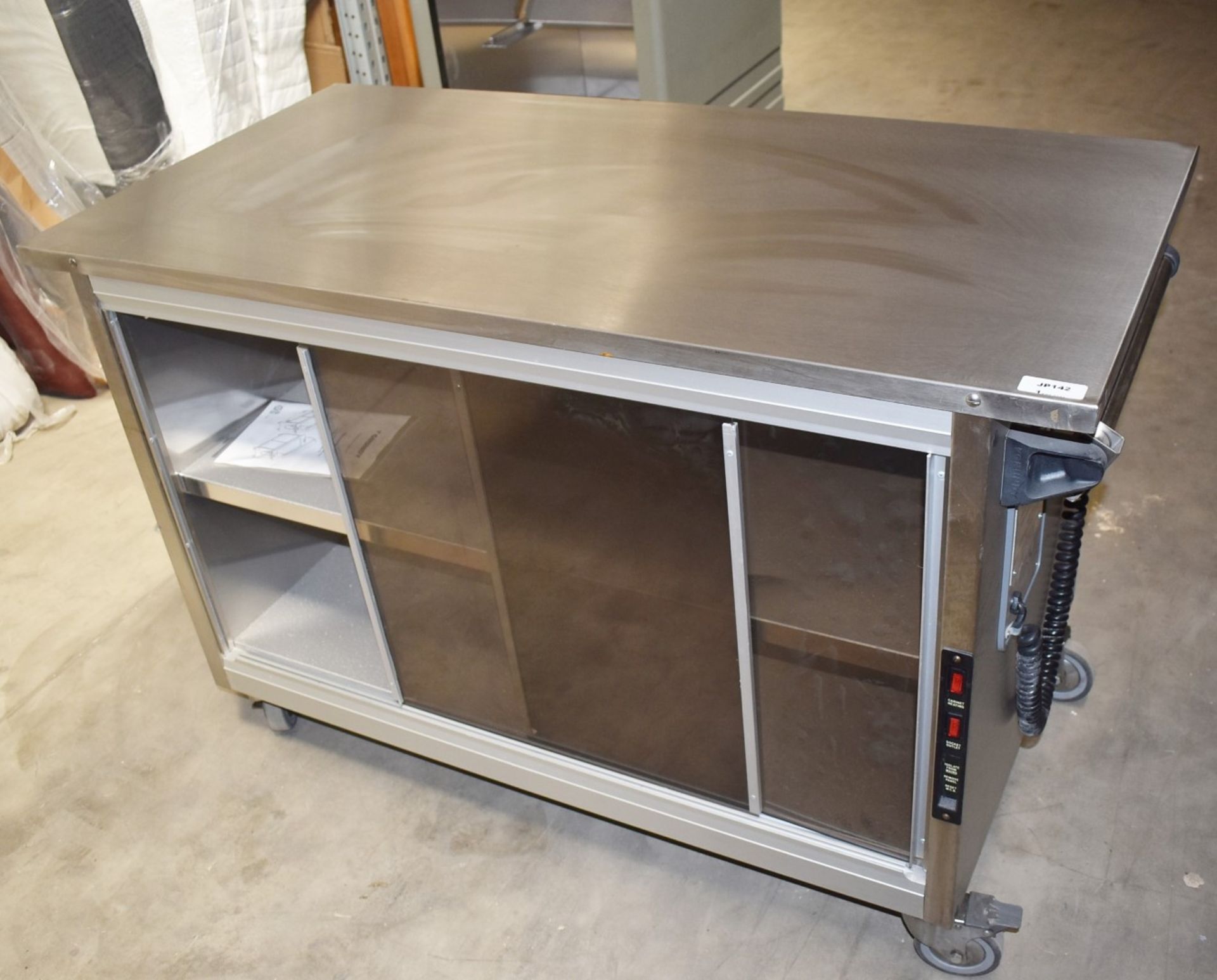 1 x Grundy Maid Mobile Food Warming Unit With Stainless Steel Top and Smoked Glass Doors - Ref JP142 - Image 14 of 16