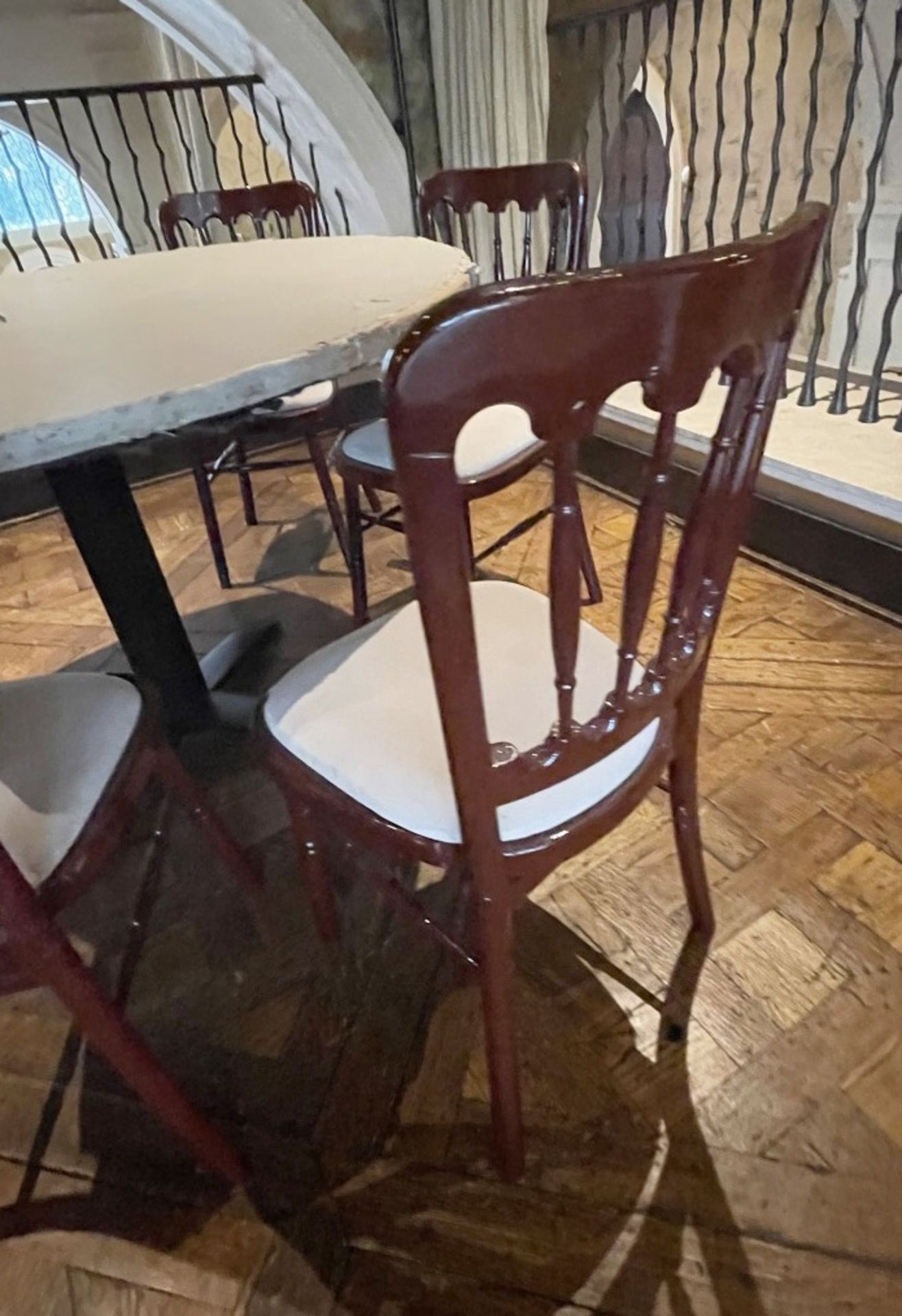 8 x Burgundy Dining Chairs With Upholstered Seats - Ref: BLVD132 - CL649 - Location: London W8 * - Image 4 of 5