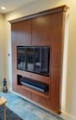 1 x Bespoke Solid Wood Floating TV Wall Unit Backlit With LED Lighting - NO VAT ON THE HAMMER