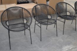 3 x Innit Designer Chairs - Acapulco Style Chairs in Black Suitable For Indoor or Outdoor Use -