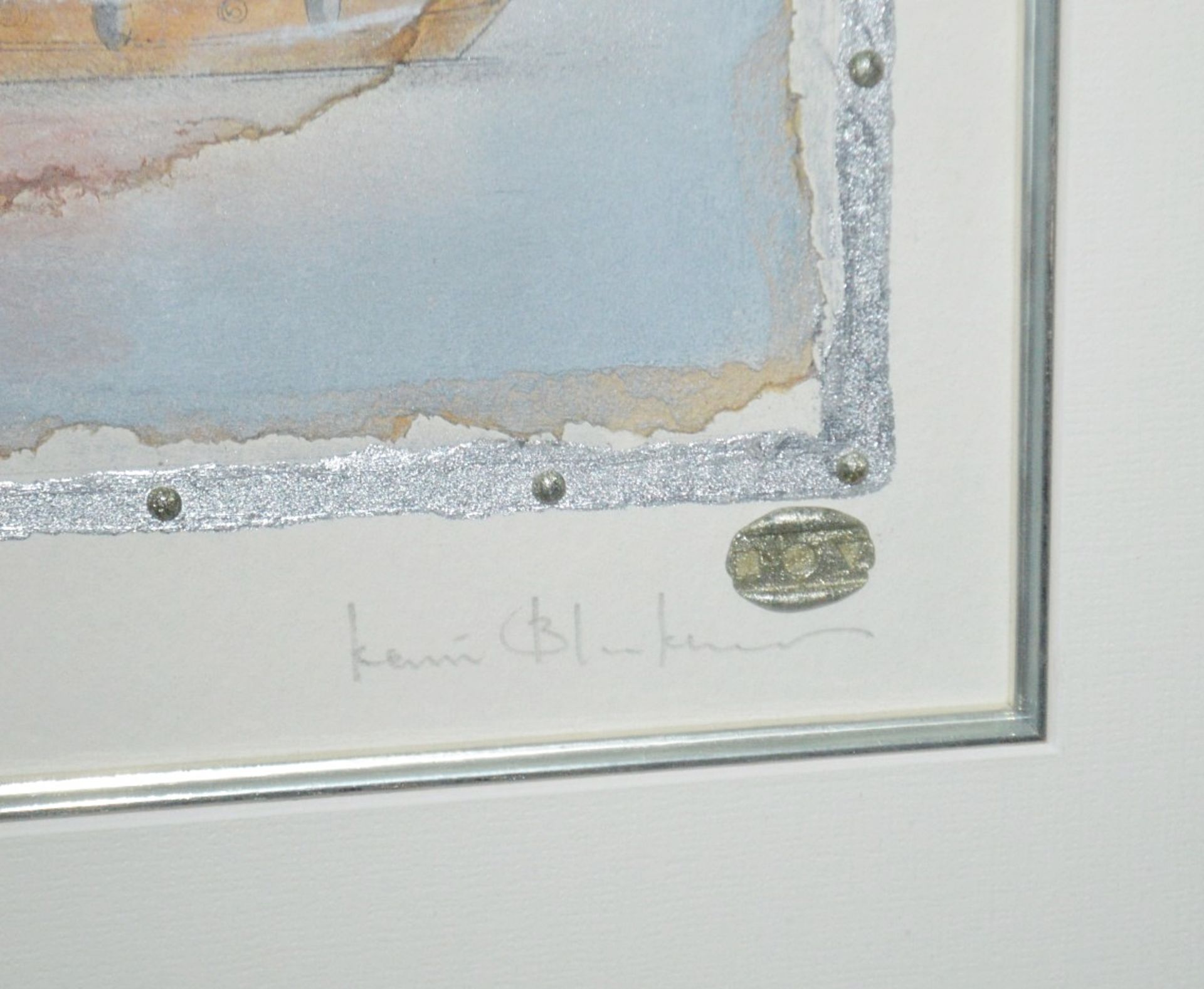 1 x Framed Original Mixed Media Artwork 'Mouillage De Bateau II' Signed By Kevin Blackham - Image 2 of 6