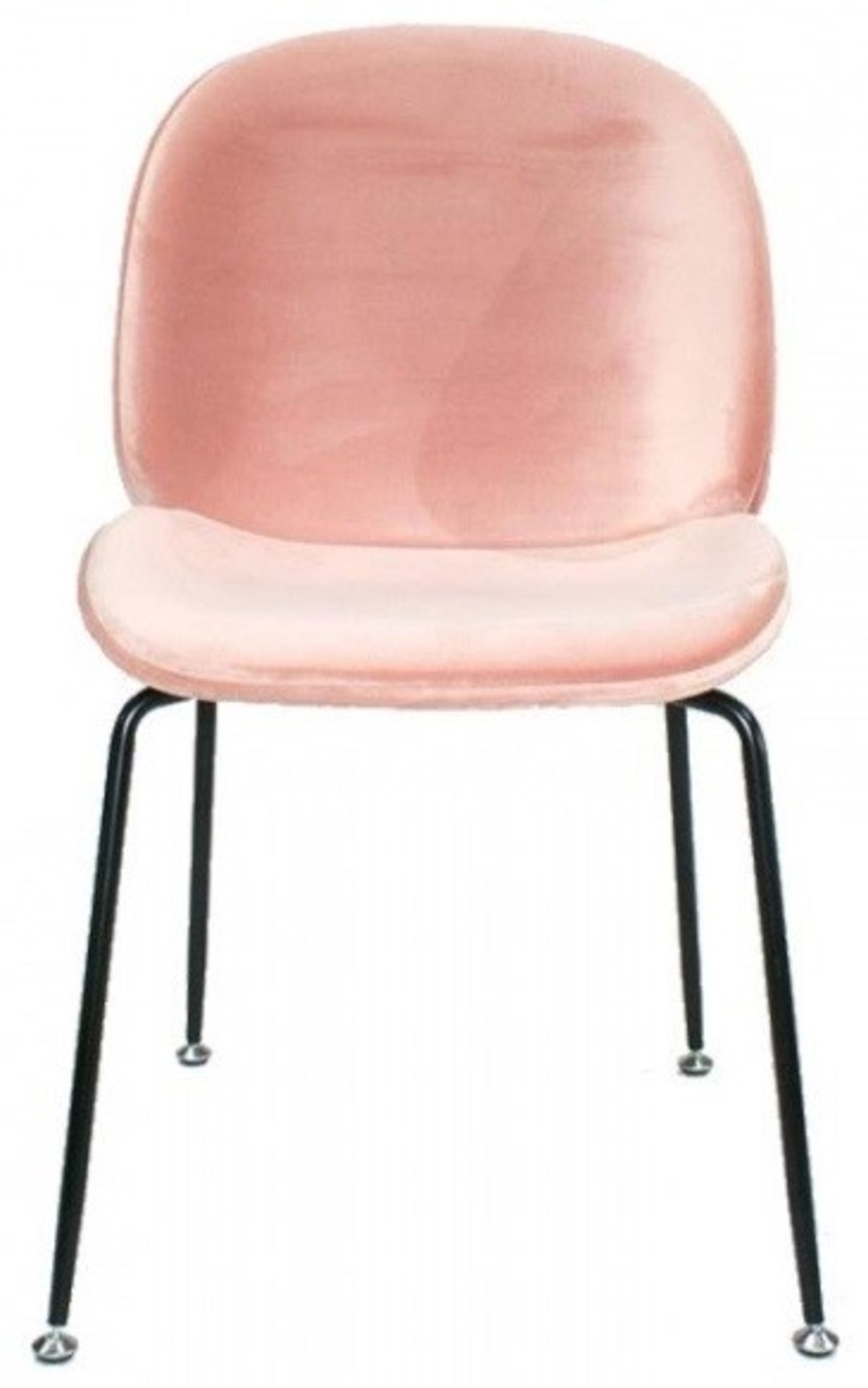 4 x GRACE Upholstered Contemporary Dining Chairs In PINK Velvet - Dimensions: W48 x D50 x H85 cm - - Image 3 of 3