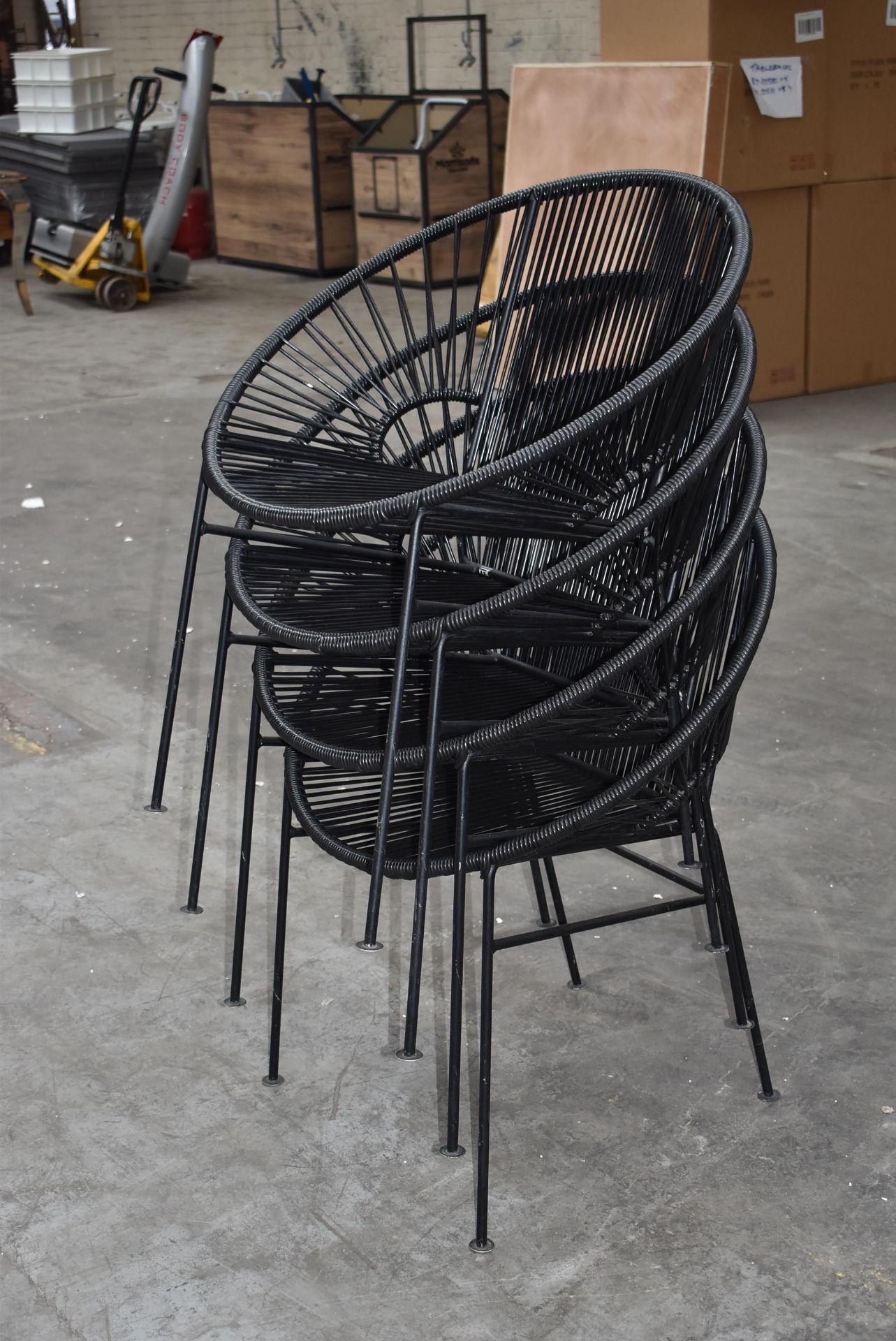 4 x Innit Designer Chairs - Acapulco Style Chairs in Black Suitable For Indoor or Outdoor Use - - Image 8 of 11