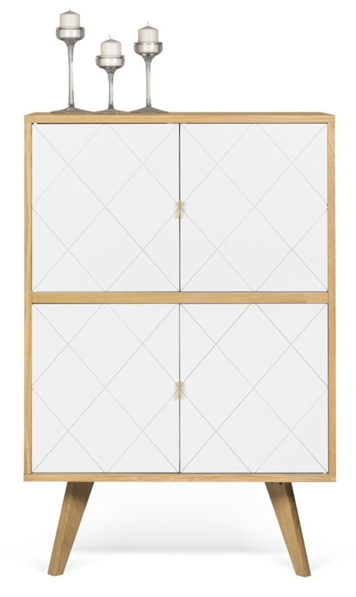 1 x 'Brigitte' Stylish 4-Door Cupboard With Geometric Etched Door - RRP £745.00 - Image 6 of 9