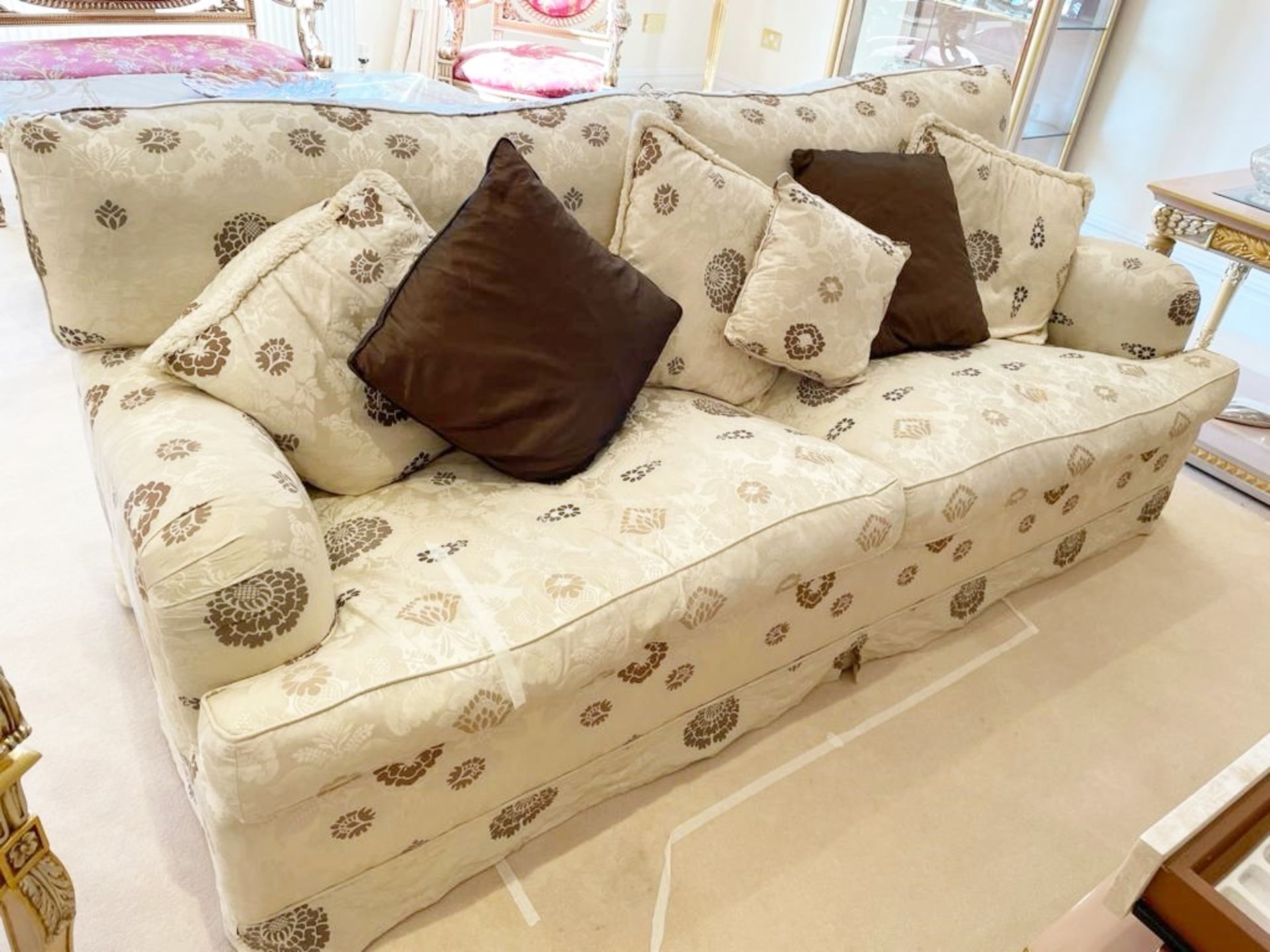 1 x Voluptuous Two Seater Sofa With Removable Bespoke Fabric Covers and Scatter Cushions - NO VAT ON