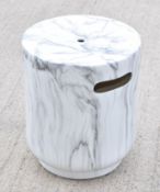 1 x Marble Effect Seating Stool - Ref JP552 WH2 - NO VAT ON THE HAMMER - CL656 - Location: