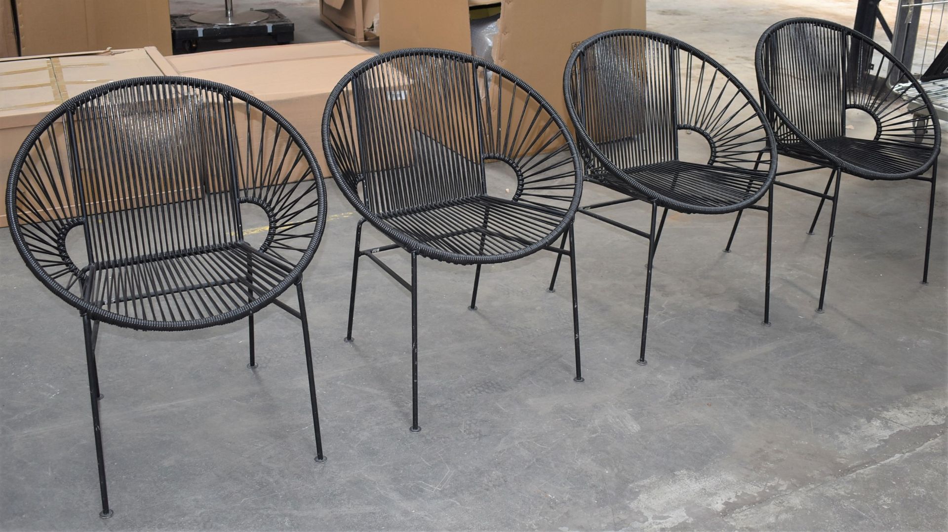 4 x Innit Designer Chairs - Acapulco Style Chairs in Black Suitable For Indoor or Outdoor Use -