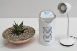 An Assortment Of 3 x Household Items Including A Lamp, An Air Purifier And Plant - Preowned, From An