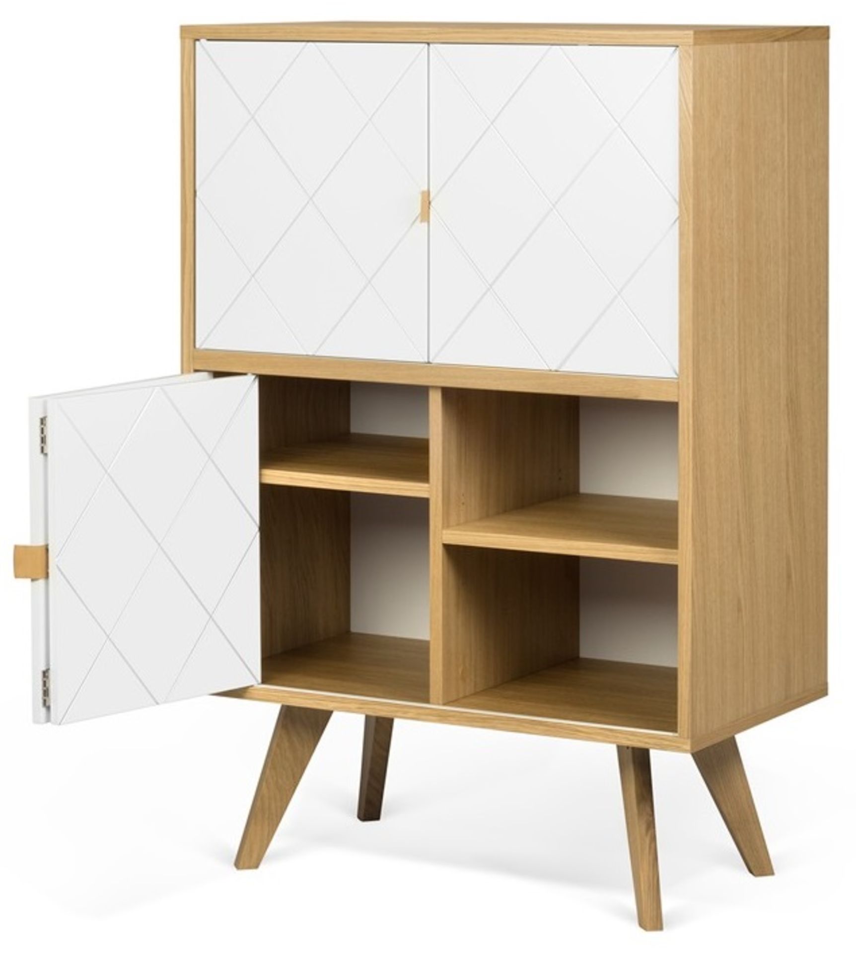 1 x 'Brigitte' Stylish 4-Door Cupboard With Geometric Etched Door - RRP £745.00 - Image 3 of 9