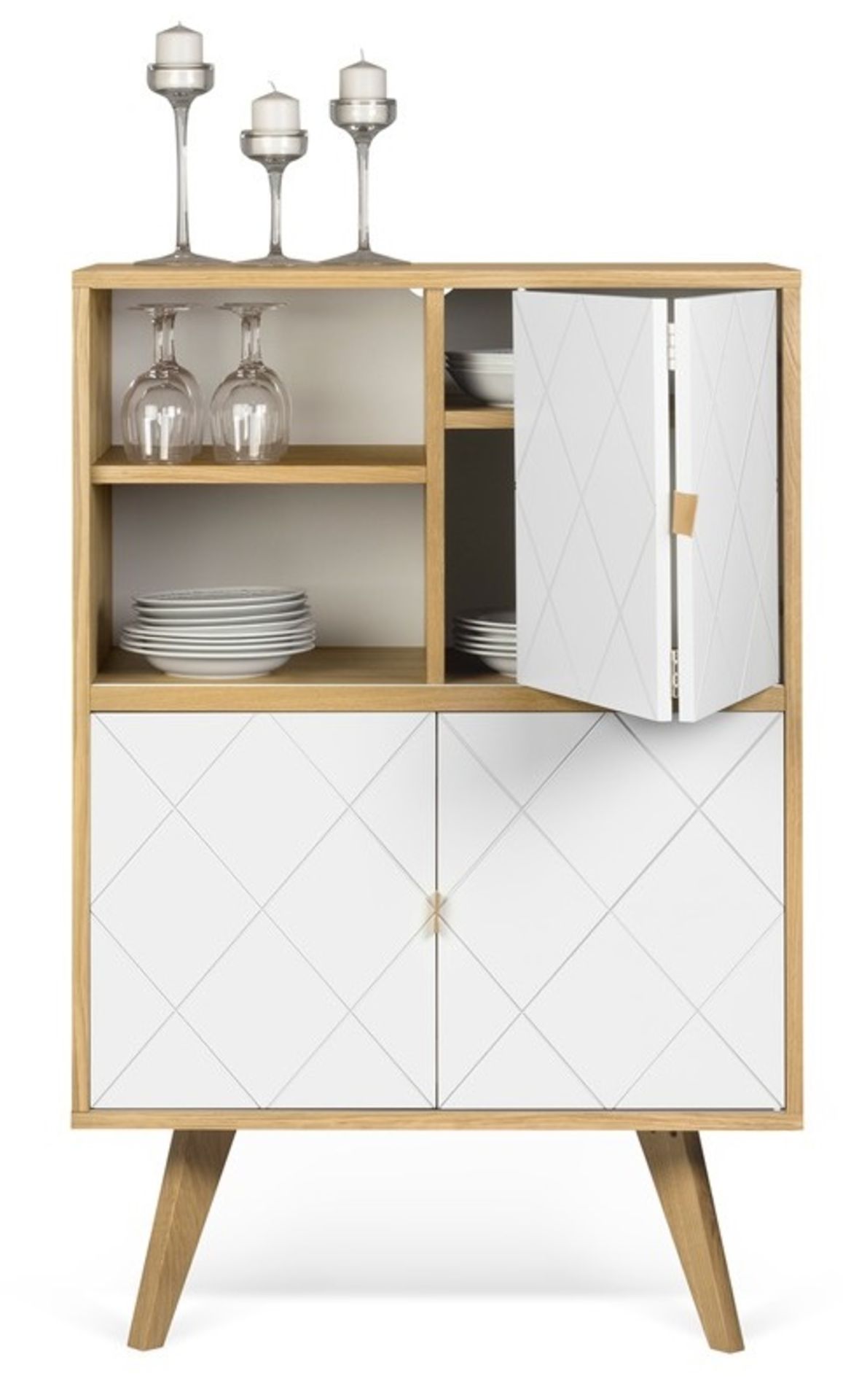 1 x 'Brigitte' Stylish 4-Door Cupboard With Geometric Etched Door - RRP £745.00 - Image 8 of 9