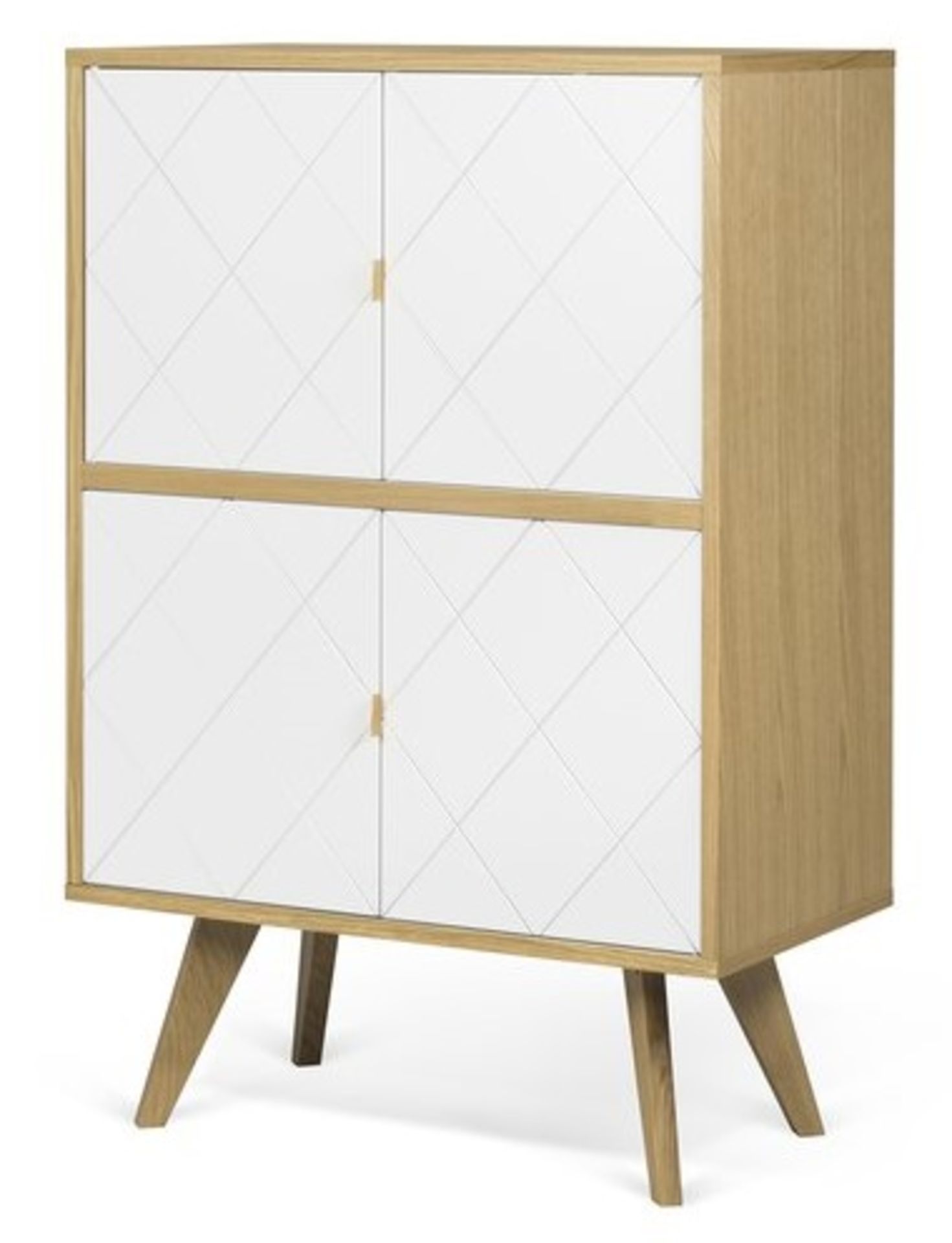1 x 'Brigitte' Stylish 4-Door Cupboard With Geometric Etched Door - RRP £745.00 - Image 4 of 9