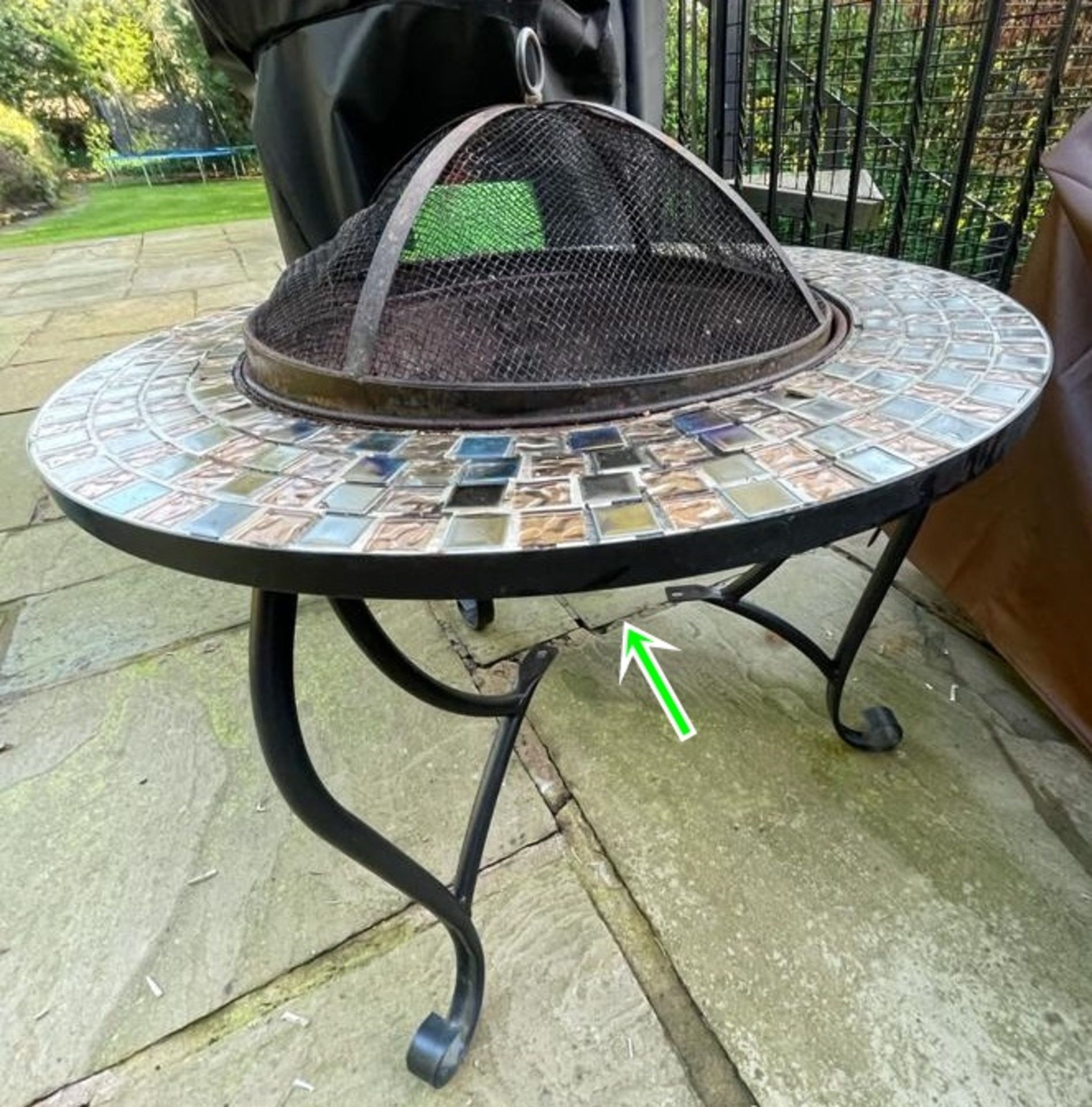 1 x Fire Pit With Tiled Surround - Preowned, From An Exclusive Property - Dimensions: Height H49cm / - Image 4 of 4