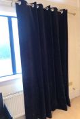 1 x Pair of Black Chenille Curtains - NO VAT ON THE HAMMER - CL637 - Location: Poynton, Cheshire,